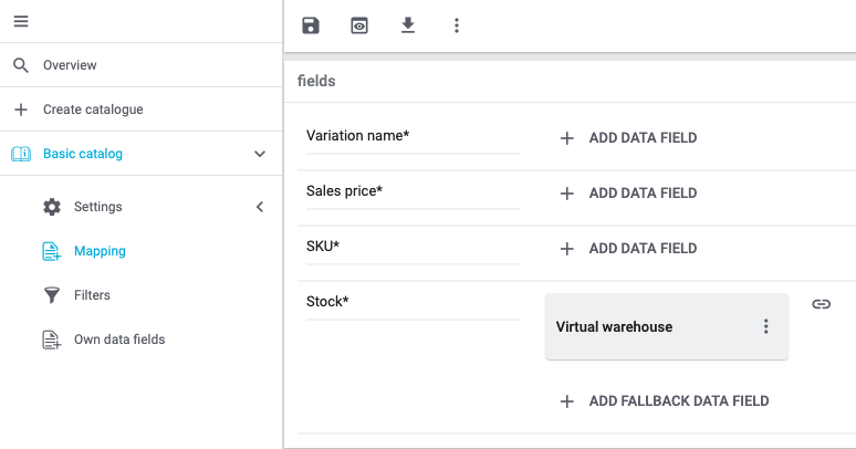 Catalogue view