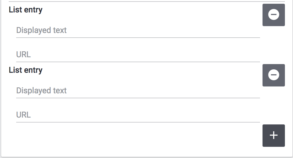 widget link list widget